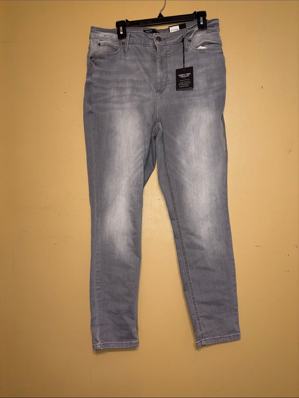 NWT Simply Vera 16 R Vera Wang Light Wash Skinny Power Stretch Gray Jeans 29" IS